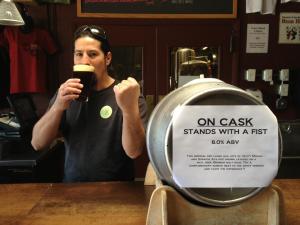 Head brewer Josh Trujillo has never been photo shy. (Photo courtesy of Marble Brewery)