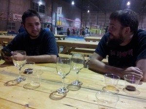 Shilling, left, and Franz Solo helped polish off quite a few goblets of strong ale and sample cups of the other beers.