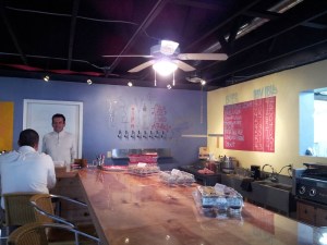 Owner Dana Koller, talking to a customer, has created a nice, relaxing atmosphere at Kaktus. 