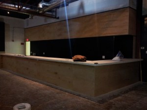 Brewer David Hargis did all the woodwork himself inside the new taproom.