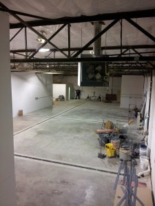 Yes, that is E-Rock up there against the north wall of Tractor's humongous new brewhouse.