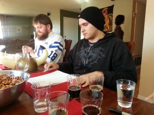 Franz Solo, left, and Shilling found Cazuela's stout to be their favorite.