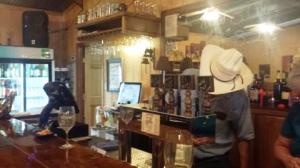The rustic interior of Desert Water Brewery.