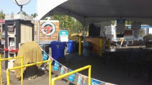 Once you order a beer at Cartlandia, here's the beer garden where you drink it.