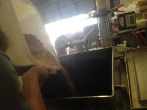 Adding a little more to the mash.