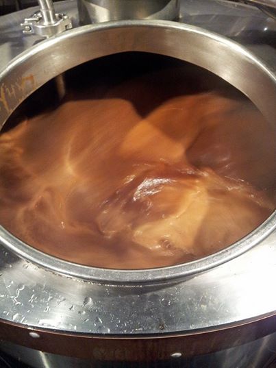After transferring to the boil kettle, the stout looked glorious. 