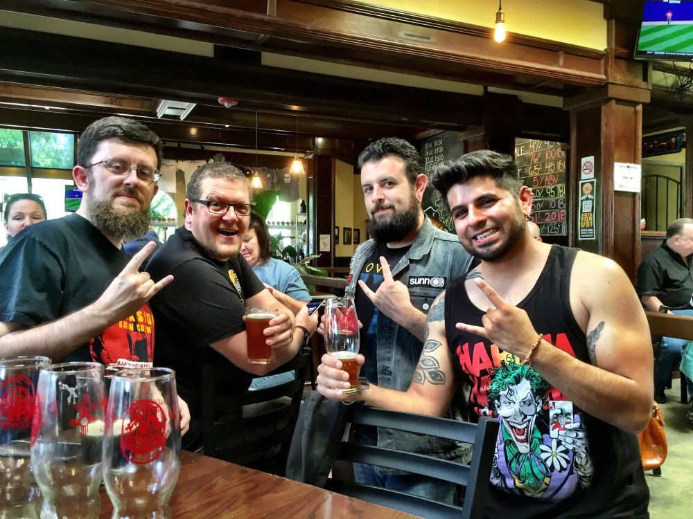 Yeah, the Crew enjoyed this one. From left, Stoutmeister, Adam, Brandon, Luke. And Laura is in the background, trying to mind her own business.