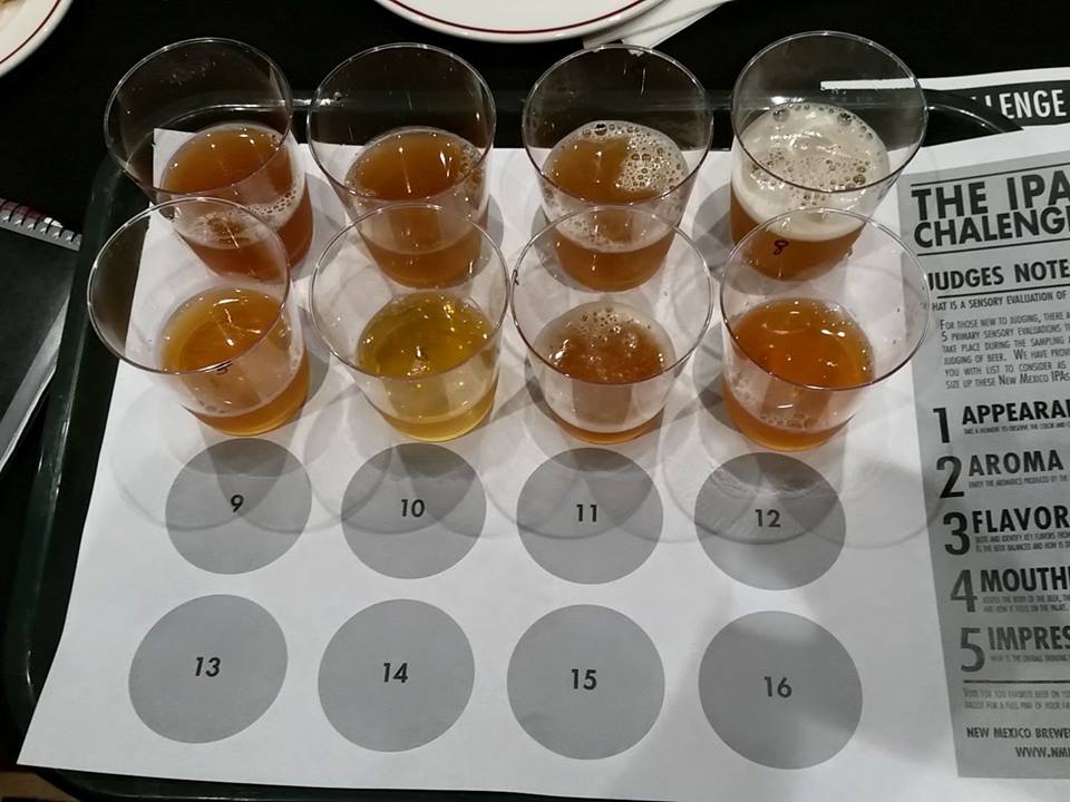 The beers were sent out in batches of eight. We also had lots of food and water to help cleanse our palates.