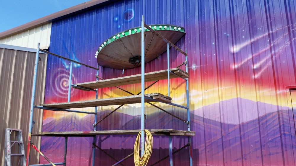 The popular alien theme will even be seen on the walls near the beer garden.