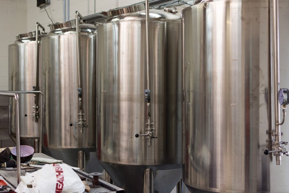 The brewing equipment is already in place.