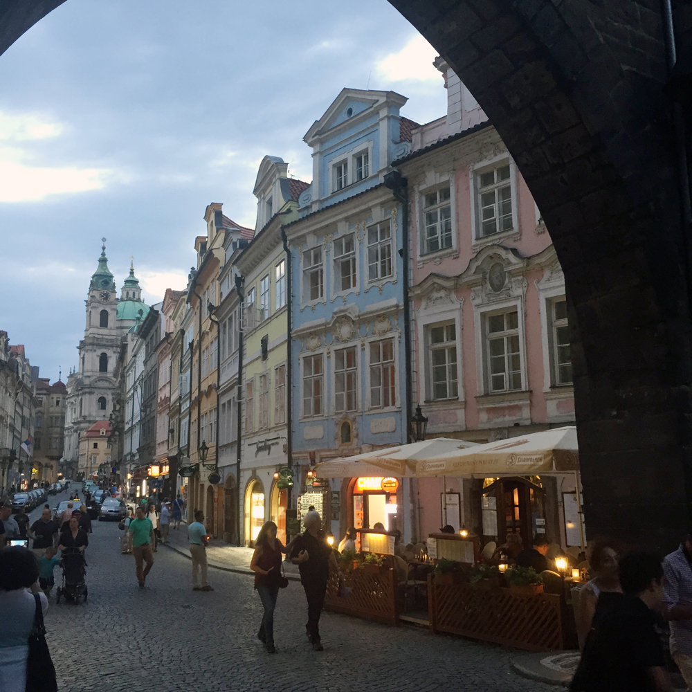 Prague (Praha) streets near the Charles Bridge.