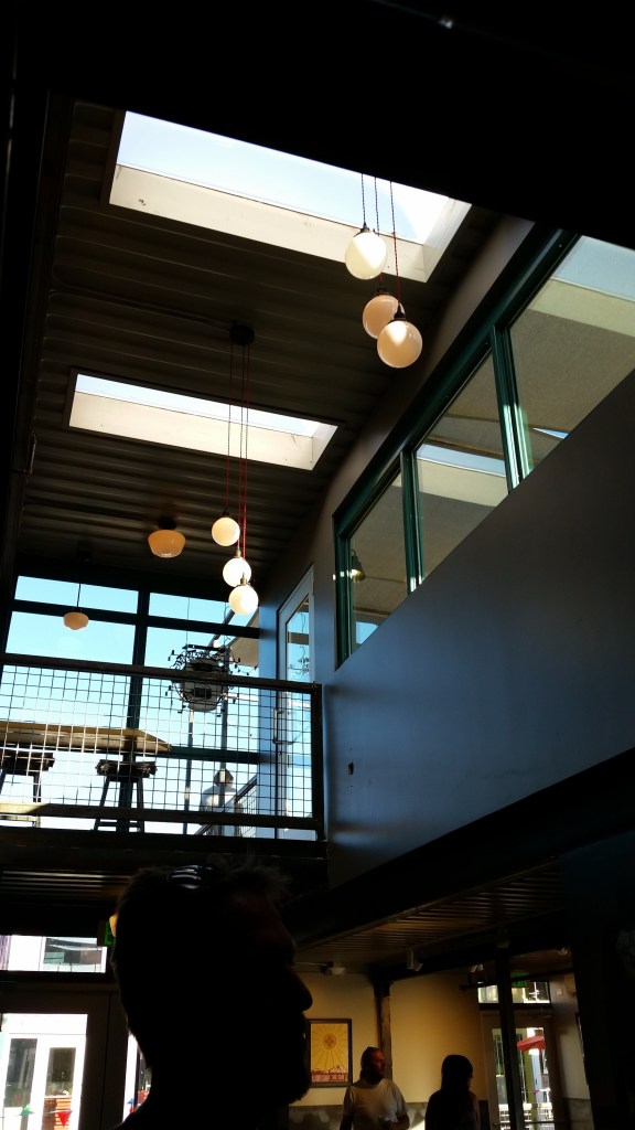 Looking up from the first floor to the second. It's much more spacious than you probably thought.