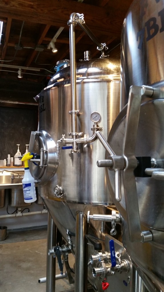 The fermenters are in the garage out back with the brewhouse.