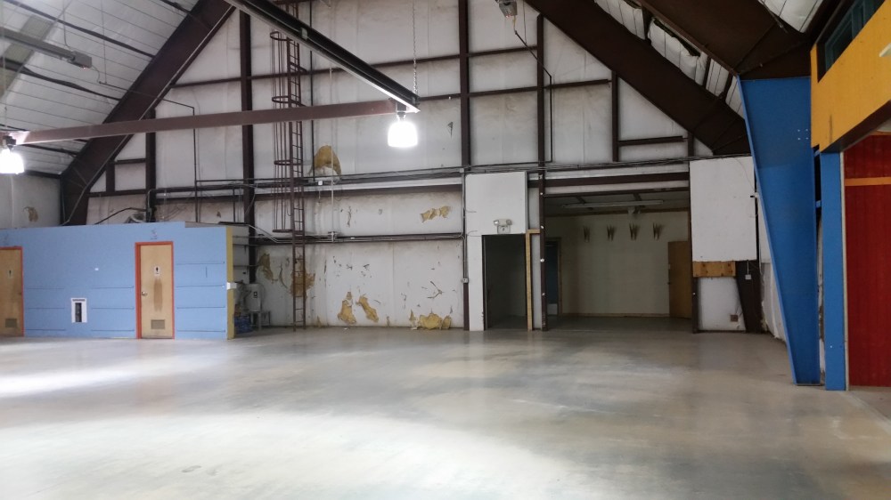 The 30-barrel brewhouse will be over there in the left corner where the bathrooms currently are (those will move to the opposite end for the taproom). 