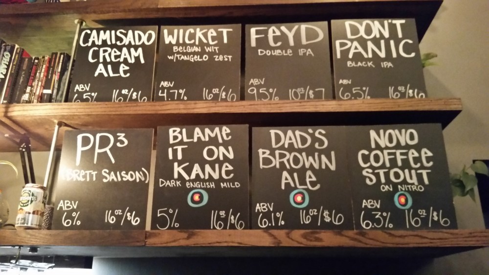 The beer board at Our Mutual Friend. Points for creative names.
