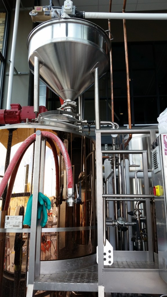 The brewhouse occupies the northeast corner of the lobby.