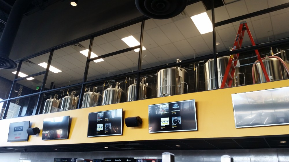 The serving tanks at Flix are above the bar area.