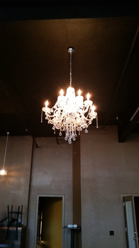 Carri insisted on a lot of chandeliers for Side Effex.