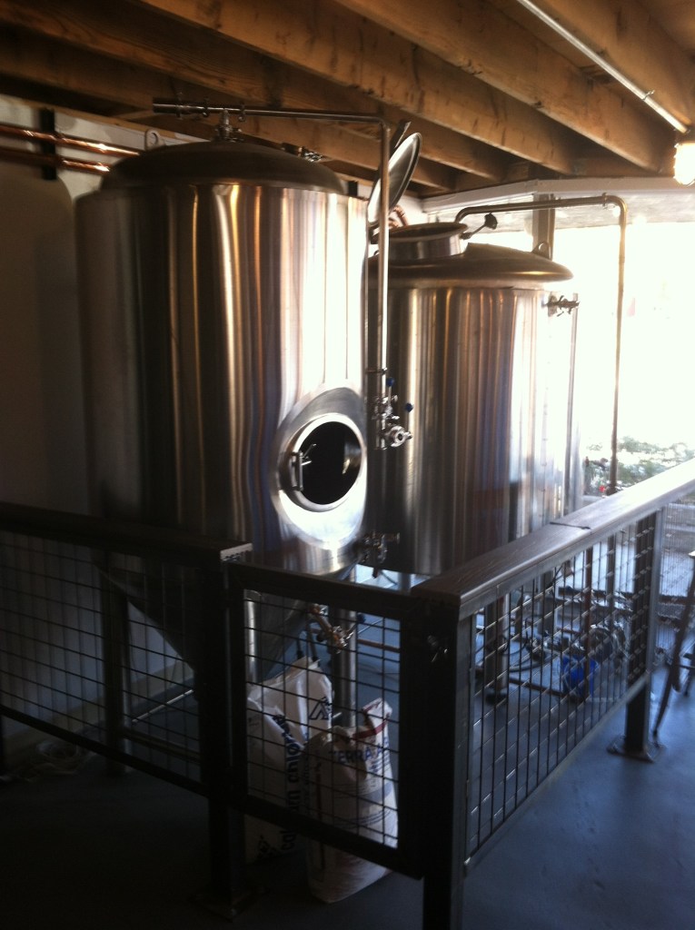 The brewing equipment is ready to go.