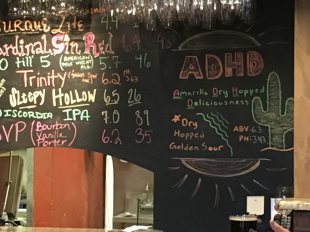 There is a second beer board above the taps.