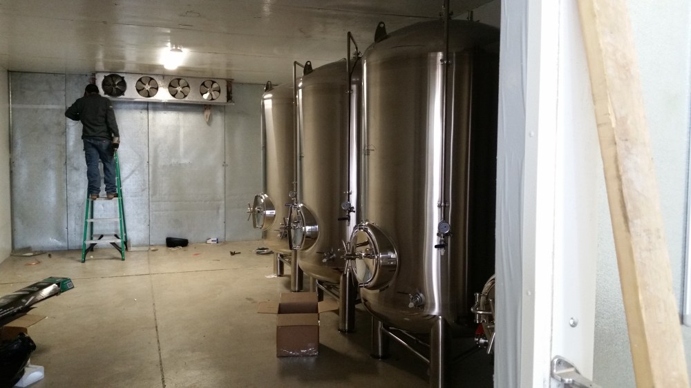 The new walk-in cooler is quite a bit larger than its predecessor.